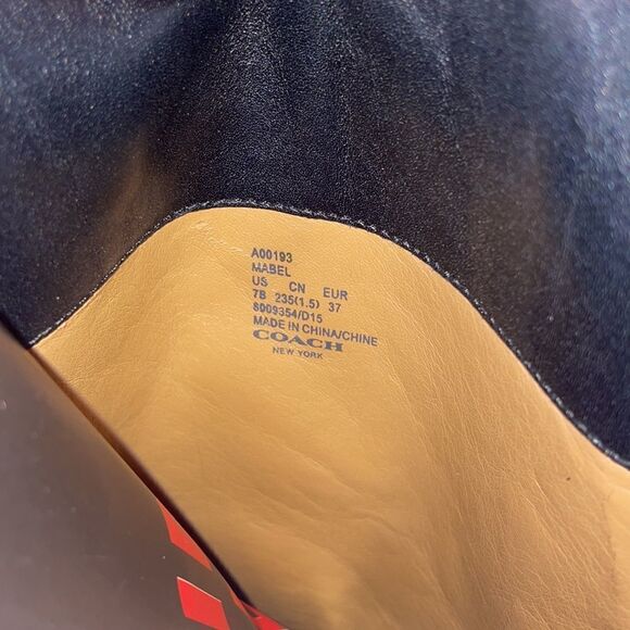 Coach Black Mabel Leather Chain Buckle Knee High Riding Boots - Picture 7 of 10